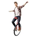 24 Inch Wheel Unicycle with Steel Rim Outdoor Leakproof Tire Wheel Cycling One Wheel Bike with 2 Pedals, Height Adjustable Unicycle Outdoor Sports 24" Wheel for Adults