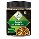 24 Mantra Organic Roasted Chana- Plain, 185g, Yellow, Brown