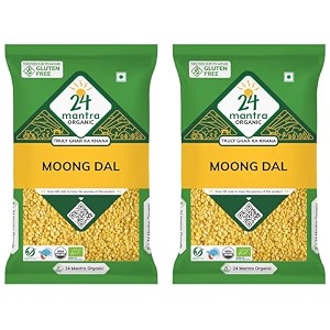 24 mantra organic yellow moong dal split 500g pack of 2