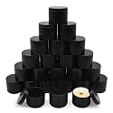24-Pack 4oz Candle Tins with Lids, Metal Candle Jars for Candle Making, Empty Containers Vessels Bulk for Small Business & Beginners DIY Storage -Black