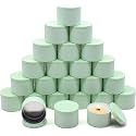 24-Pack 4oz Candle Tins with Lids, Metal Candle Jars for Candle Making, Empty Containers Vessels Bulk for Small Business & Beginners DIY Storage -Green