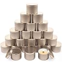 24-Pack 4oz Candle Tins with Lids, Metal Candle Jars for Candle Making, Empty Containers Vessels Bulk for Small Business & Beginners DIY Storage -Champagne Gold