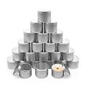 24-Pack 4oz Candle Tins with Lids, Metal Candle Jars for Candle Making, Empty Containers Vessels Bulk for Small Business & Beginners DIY Storage -Silver