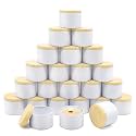 24-Pack 4oz Candle Tins with Wood-Grain Printing Lids, Metal Candle Jars for Candle Making, Empty Containers Vessels Bulk for Small Business & Beginners DIY Storage -Wood White