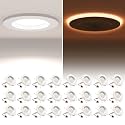 POWERASIA 24 Pack 5/6 Inch LED Metal Recessed Lighting with Night Light