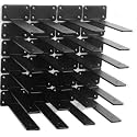 24 Pack - 8 inch Black Hidden L Shelf Bracket (1/5 Inch Thicked) Iron Floating Shelf Brackets Rustic Industrial Metal Brackets for Shelf Support