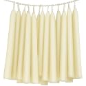 24 Pack Beeswax Taper Candles 8 inch Tall, Natural Unscented, Off White