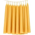 24 Pack Beeswax Taper Candles in Bulk 8 inch Tall - All Natural -Yellow