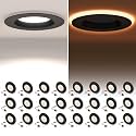 POWERASIA 24 Pack 5/6 Inch LED Metal Recessed Lighting with Night Light