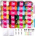 24 Pack Beginner Yarn for Crocheting Tube Crochet Yarn Multicolor