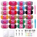 24 Pack Beginner Yarn for Crocheting Tube Crochet Yarn Multicolor