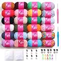 24 Pack Beginner Yarn for Crocheting Tube Crochet Yarn Multicolor