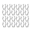 (24-Pack) JESLED T8 U Clips Holder Bracket for 8FT LED Light Bulbs, LED Fluorescent Tube Replacement Mounting Accessories, Stainless Steel Lamp Support, Lampholder, Pipe Clamps to Prevent Sagging