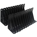 24 Pack L5 x H 3" Black Heavy Duty Shelf Brackets with Screws Metal Shelf Brackets Shelf Support Angle Brackets for Shelves L Brackets Heavy Duty Floating Shelf