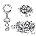24 Pack M4 Stainless Steel Eye Bolts with Nuts &amp; Washers, M4x0.39 L