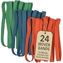 24 Pack Moving Blanket Rubber Bands - Heavy Duty Extra Large Packing Bands for Moving Blankets and Furniture - Variety of Sizes 26in, 30in & 42in - 24 Pack of Mover Bands - kitchentoolz