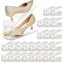 24 Pack Shoe Slots Organizer for Closet, Adjustable Shoe Stackers for a Pair of Shoes Shoe Rack Storage Shoe Space Saver 50% Shoe Shelf Display Holder for Closet