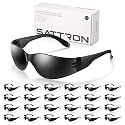 24 Pack of Tinted Safety Glasses (Protective Safety Sunglasses) Ploycarbonate Dark Smoke Lenses for UV Protection, Scratch &amp; Impact Resistant, Perfect for Construction, Outdoor Work, Shooting and More