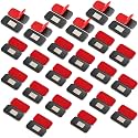 24 Pack Ultra Thin Cabinet Magnets for Closure Magnetic Cabinet Locks Adhesive Door Catch Drawer Magnets Stainless Steel Drawer Latches Easy to Install for Kitchen Bedroom Closets 1.6" x 0.8"(Black)