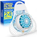 24 Pack Urinal Deodorizer Screen, Urinal Cakes with Anti-Splash Filter Odor Protection, Urinal Deodorizer for Men Bathroom Airport Office Mall Hotel(Ocean Breeze Scent)