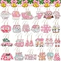 24 Pair Christmas Diamond Painting Earrings Kit Christmas Diamond Art, Pink