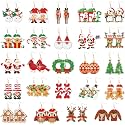 24 Pair Christmas Diamond Painting Earrings Kit Christmas Diamond Art, Red