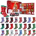 24 Pairs Christmas Sock Advent Calendar 2026, 24 Day Funny Sock Countdown