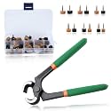 24 Pairs High Heel Replacement Tips with 6 Inches Stiletto Remove Pliers, Shoe Repair Kit for Women Shoe Heel Repair, 6 Size(8-12.5mm), 2.4/3.0mm Nail Diameter, Beige, Black