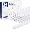 24 Pcs 3/8" x 9/16" x 9/16" Rope Light Track Plastic Channel U Clear PVC Light Mounting Track Led Neon Flex Mounting Holder for Wall Outdoor Indoor, 3.3ft Long