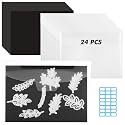 24 Pcs 5 x 7 Inch Magnetic Sheets for Dies Storage 0.6 mm Thickness Non-Adhesive Magnetic Sheets with Die Storage Bags, Die Cut Storage Essential Set (12 Pcs Sheets+12 Pcs Pockets+Label Stickers)