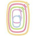 QLOUNI 5 Pack ABS Rectangular Embroidery Hoops Set, Cross Stitch Hoops 5 Inch 6 Inch 10 Inch 12 Inch 15 Inch Plastic Candy Color Embroidery Hoop for DIY Embroidery Craft