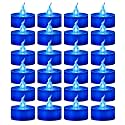 24 Pack Battery Operated Blue Flickering Flame LED Tea Lights