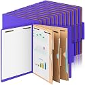 24 Pcs Classification Folders 3 Pocket Dividers Medical Folder, Purple