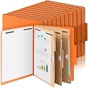 24 Pcs Classification Folders 3 Pocket Dividers Medical Folder, Orange