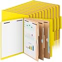 24 Pcs Classification Folders 3 Pocket Dividers Medical Folder, Yellow