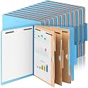 24 Pcs Classification Folders 3 Pocket Dividers Medical Folder, Light Blue