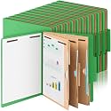 24 Pcs Classification Folders 3 Pocket Dividers Medical Folder, Green