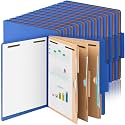 24 Pcs Classification Folders 3 Pocket Dividers Medical Folder, Dark Blue
