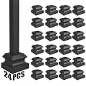 24 Pcs Iron Baluster Shoes, Stair Flat with Screw(Matte Black)