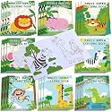 24 Pcs Kid Coloring Books Bulk Animal Safari Party Favor, Cartoon Style