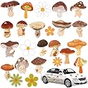 24 Pcs Flower Mushroom Car Fridge Magnetic Stickers Decoration Removable