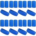 24 Pcs Neon Sweatbands Set Include 8 Pcs Sports Headband and 16 Pcs Cotton Wristbands 80s Neon Sweat Bands Bulk for Gym, Tennis, Basketball, Running, Exercise