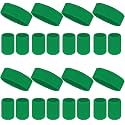 24 Pcs Neon Sweatbands Set Include 8 Pcs Sports Headband and 16 Pcs Cotton Wristbands 80s Neon Sweat Bands Bulk for Gym, Tennis, Basketball, Running, Exercise