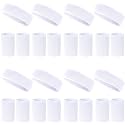 24 Pcs Neon Sweatbands Set Include 8 Pcs Sports Headband and 16 Pcs Cotton Wristbands 80s Neon Sweat Bands Bulk for Gym, Tennis, Basketball, Running, Exercise