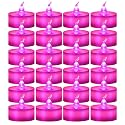 24 Pack Battery Operated Pink Flickering Flame LED Tea Lights