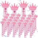24 Pcs Pink Princess Crown Bubble Wands Bubbles Party Favors