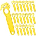 24 Pcs Safety Box Cutter Metal Detectable Blade Steel, Yellow