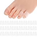 24 Pcs Silicone Toe Sleeves, Soft Gel Protector Toe Cushions Cuttable Pinky Toe Sleeves Protectors Corn Protectors Toe Tube Pads for Hammer Toe Stubbed Toe Corns Calluses Protect(Clear)
