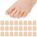 24 Pcs Silicone Toe Sleeves, Soft Gel Protector Toe Cushions Cuttable Pinky Toe Sleeves Protectors Corn Protectors Toe Tube Pads for Hammer Toe Stubbed Toe Corns Calluses Protect(Skin Color)