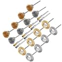 24 Pieces Stainless Steel and Brass Wire Brushes Wheel Cup Pen Brush Set Polishing Attachment Kit for Dremel Grinder Rotary Tools (Silver and Gold)